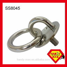 SS8045 Marine Deck Hardware Edelstahl 304 Runde Augenplatte mit Ring mit Maschinenschneckenwanne Löcher Ringplatte